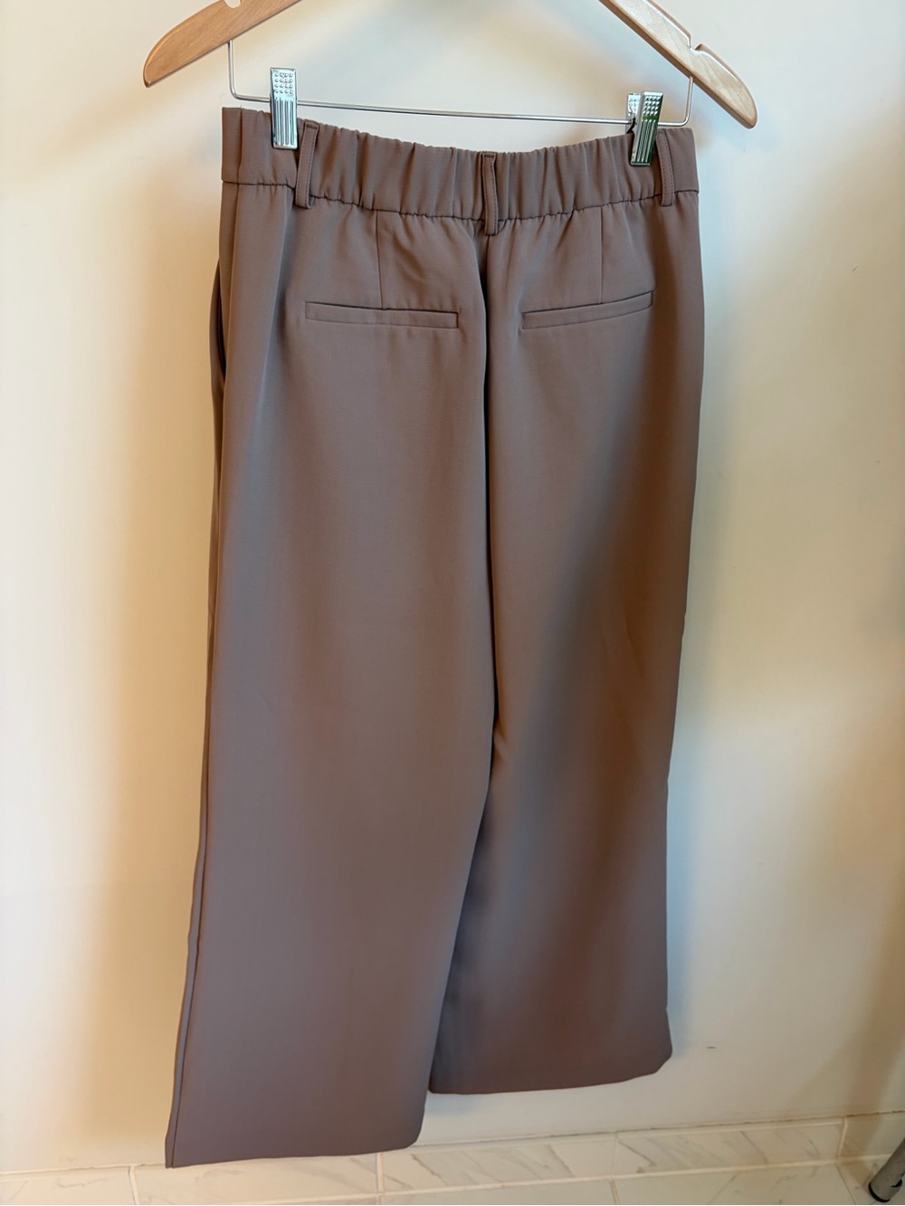 LOFT Wide-Leg High-Rise Pants in Taupe - Picture 4 of 6